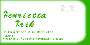 henrietta krik business card